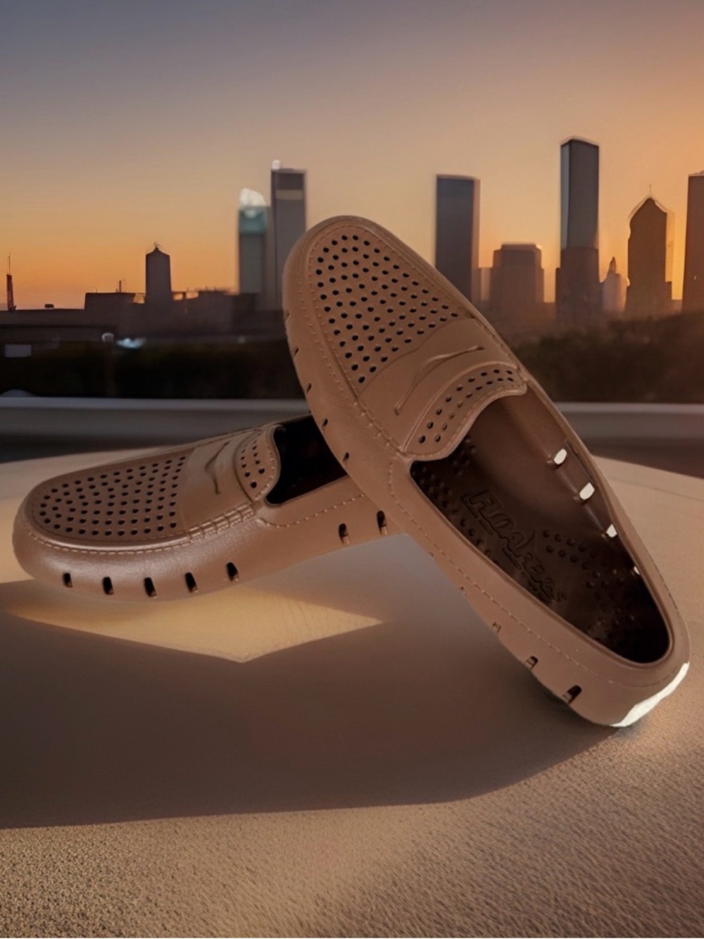 Floafers Men’s Size 9 Country Club Driver Loafers. Brown/White. New with Tags.